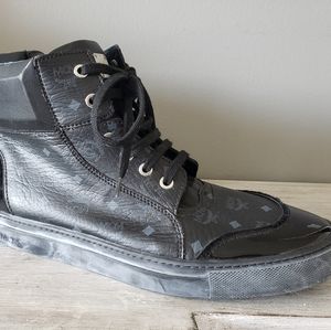 MCM Monogram Visetos High Top Sneakers Black